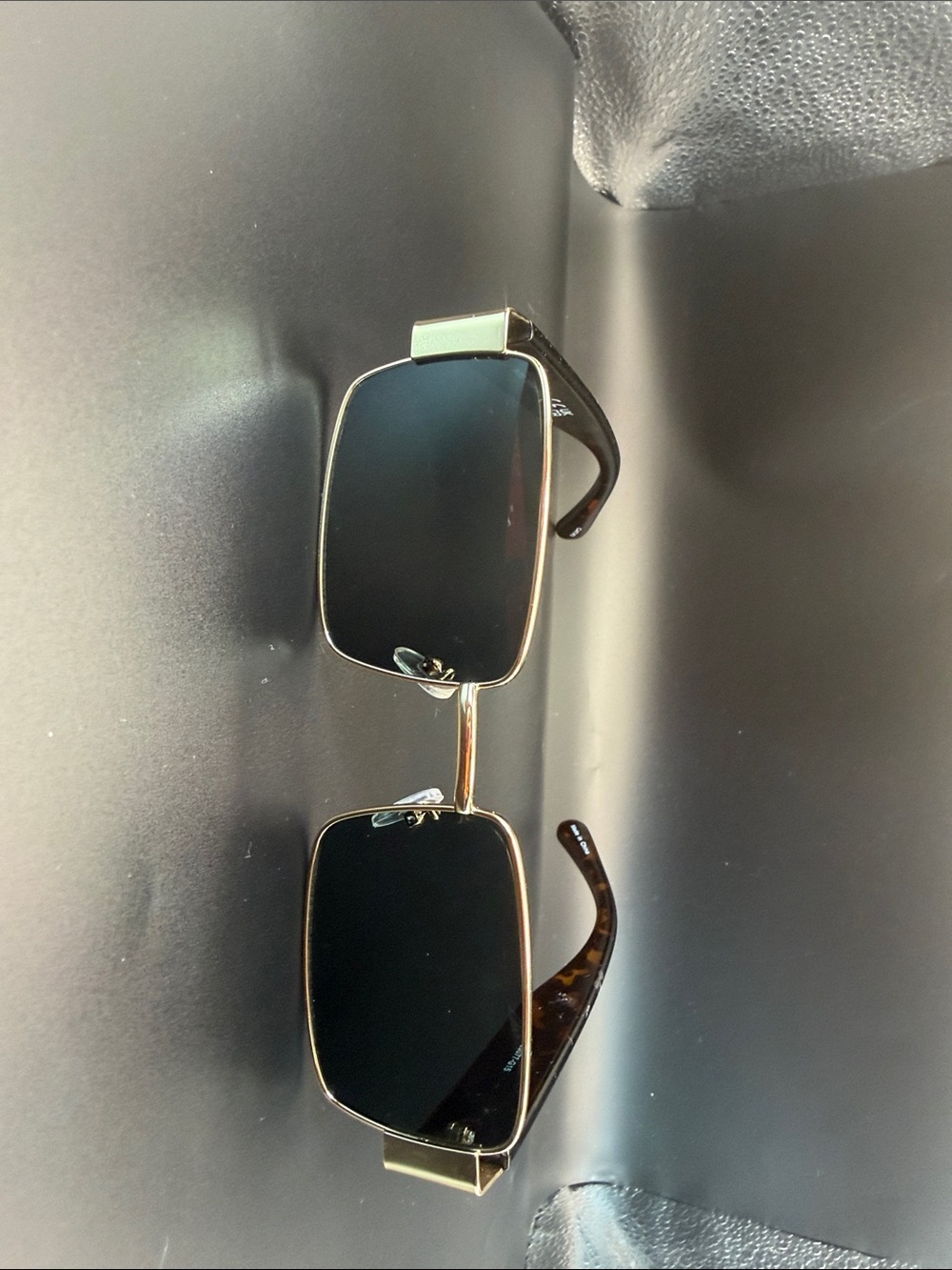 Men's Gold Frame Black Lens Sunglasses